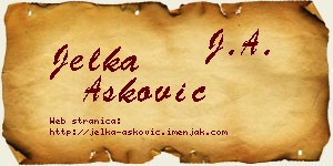 Jelka Ašković vizit kartica